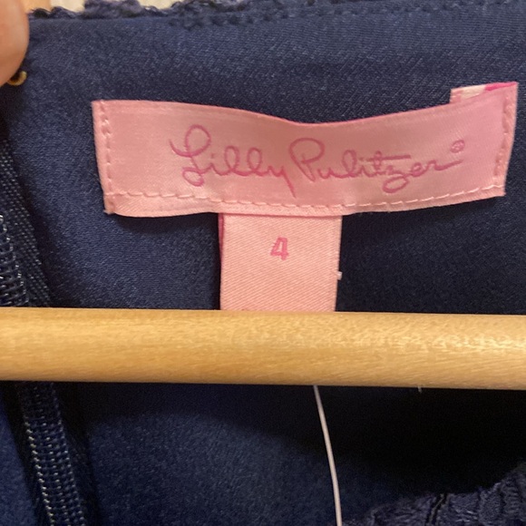 Lilly Pulitzer Navy Lace Rylee Shift Dress Sz. 4 - Picture 2 of 5